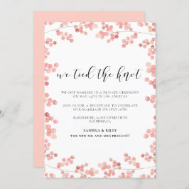 私たちは愛を誓いました ピンクの花の結婚発表 招待状