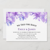 私たちは愛を誓いました ラベンダー フラワー ウェディング レセプション 招待状 (正面)