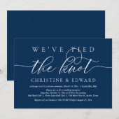 私たちは愛を誓いました 結婚式の秘密の誓い、ネイビー色の招待状 招待状 (正面/裏面)