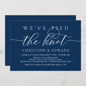 私たちは愛を誓いました, 結婚式の秘密の誓い, ネイビー青の招待状 招待状 (正面/裏面)