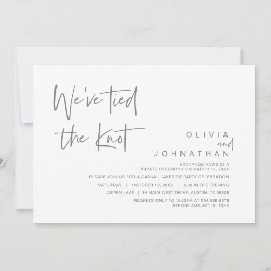 私たちは愛を誓いました 結婚式 ふたりだけの結婚式 招待状 (正面)