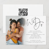 私たちは愛を誓う スクリプト写真 QR コード レズビアン ウェディング 招待状 (正面/裏面)