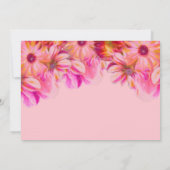 私たちは愛を誓った ピンクの花の結婚式の披露宴 招待状 (裏面)