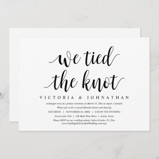 私たちは愛を誓った。結婚後の食事会 招待状 (正面/裏面)