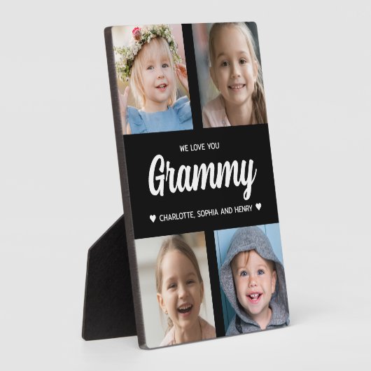 私たちは愛You Grammy家族の記念撮影コラージュ フォトプラーク (側面)