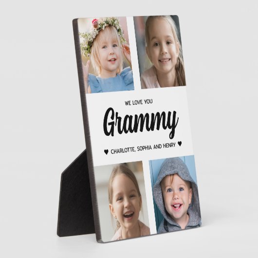 私たちは愛You Grammy家族の記念撮影コラージュ フォトプラーク (側面)