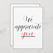私たちは感謝するナース任意の職業のジェスチャー サンキューカード (正面/裏面)