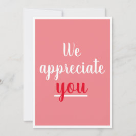 私たちは感謝する素敵なジェスチャーありがとうピンク サンキューカード