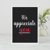 私たちは感謝する素敵なジェスチャーありがとうブラック サンキューカード (スタンド正面)
