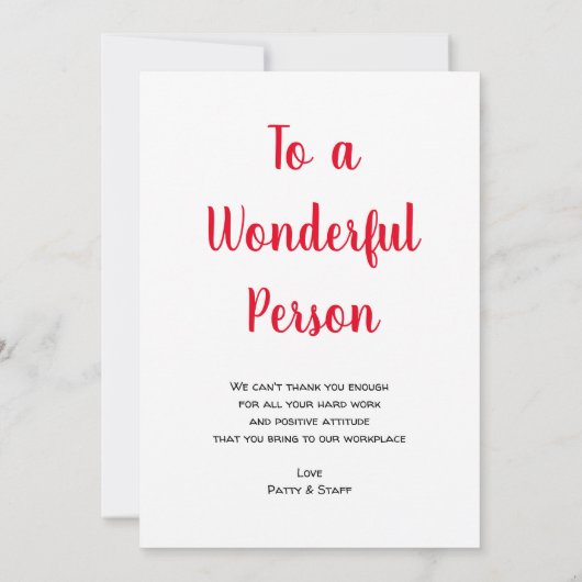 私たちは感謝する素敵なジェスチャーありがとうブラック サンキューカード (裏面)