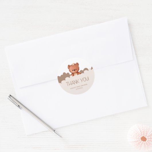 私たちは感謝の赤ちゃんシャワーを待つことができる ラウンドシール (封筒)