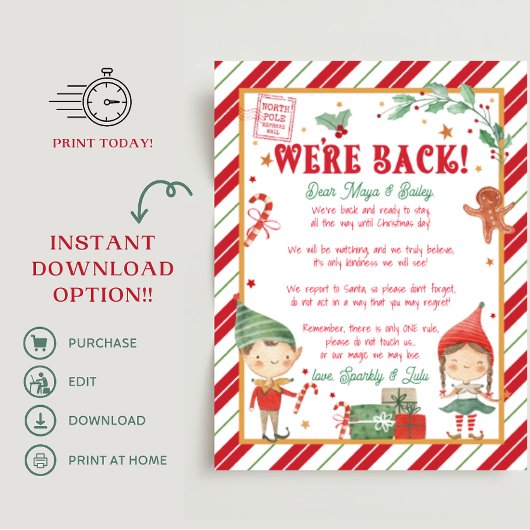 私たちは戻ってクリスマス小妖精や小人小人手紙 ポスター