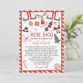 私たちは戻る小妖精や小人到着レターこんにちはクリスマス 招待状 (スタンド正面)