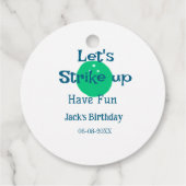 私たちは打ち上げようおもしろいグリーンボールの誕生日の名前 フェイバータグ (裏面)