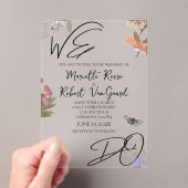 私たちは押された花の惨めなガーデンシック結婚ズ アクリル招待状 (インサイチュ (ポータブル))