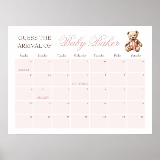 私たちは推測ベビーの到着日ゲームを待つことができる ポスター (正面)