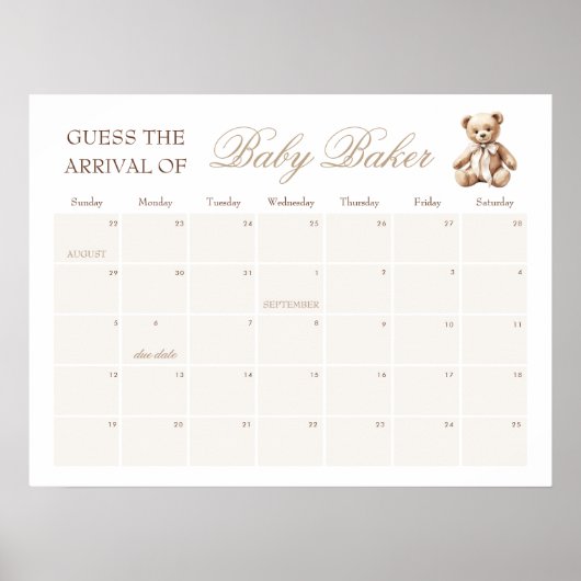 私たちは推測ベビーの到着日ゲームを待つことができる ポスター (正面)