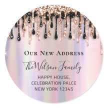 私たちは新しいアドレスのRSVP変更ピンクドリップを移動した