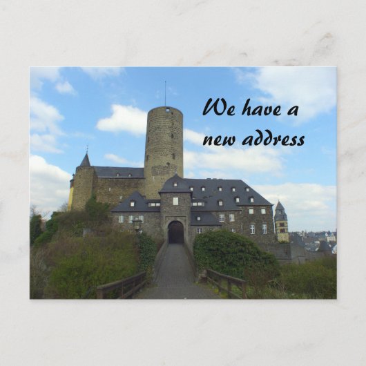 私たちは新しいアドレスを持っている – キャッスルカード 案内ポストカード (正面)