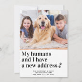 私たちは新しいアドレスを移動したペット写真犬の移動 案内状 (正面)
