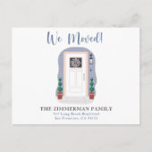 私たちは新しいアドレスを移動パステル水色 ポストカード (正面)