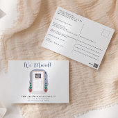 私たちは新しいアドレスを移動パステル水色 ポストカード