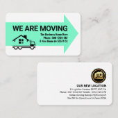 私たちは新しいビジネスの場所を移動している 名刺 (正面/裏面)