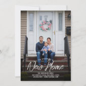 私たちは新しいホームTypogrtpahy家族の写真を移動 案内状 (正面)