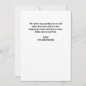 私たちは新しいホームTypogrtpahy家族の写真を移動 案内状 (裏面)