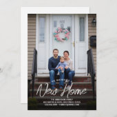 私たちは新しいホームTypogrtpahy家族の写真を移動 案内状 (正面/裏面)