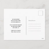 私たちは新しい住所を移モダン動かわいい家の風船 シーズンポストカード (裏面)