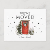 私たちは新しい住所を移動する休日のお知らせ ポストカード (正面)