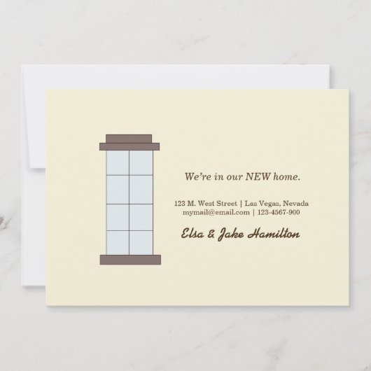 私たちは新しい家にいます。 案内状 (正面)
