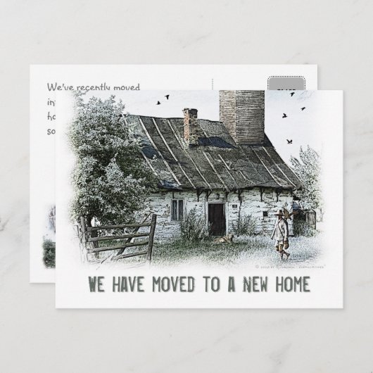 私たちは新しい家に引っ越した | 田園地方 案内ポストカード (正面/裏面)