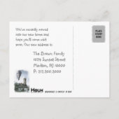 私たちは新しい家に引っ越した | 田園地方 案内ポストカード (裏面)