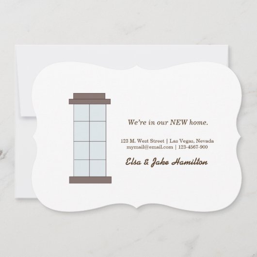 私たちは新しい家に引っ越しました。 案内状 (正面)