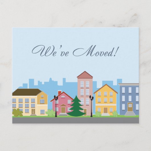 私たちは新しい家のはがきに移った 案内ポストカード (正面)
