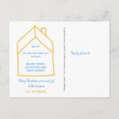 私たちは新しい家のクリスマス休暇を移動した 案内ポストカード (裏面)