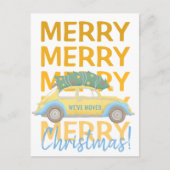 私たちは新しい家のクリスマス休暇を移動した 案内ポストカード (正面)