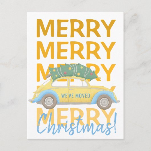私たちは新しい家のクリスマス休暇を移動した 案内ポストカード (正面)