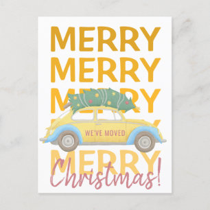 私たちは新しい家のクリスマス休暇を移動した 案内ポストカード