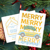 私たちは新しい家のクリスマス休暇を移動した 案内ポストカード