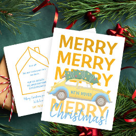 私たちは新しい家のクリスマス休暇を移動した 案内ポストカード