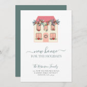 私たちは新しい家の休日のクリスマス移動を移動した 案内状 (正面/裏面)