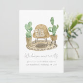 私たちは新しい根の植物を持っている新しい家の移動の写真 案内状 (スタンド正面)