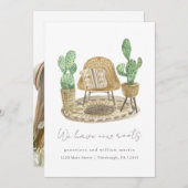 私たちは新しい根の植物を持っている新しい家の移動の写真 案内状 (正面/裏面)