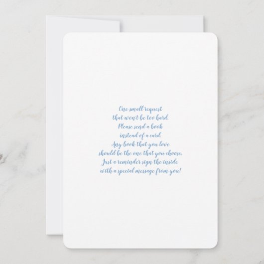 私たちは早くベビーシャワーボーイを待つことができる 招待状 (裏面)