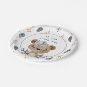 私たちは早く、女の子のテディベア・ベビーシャワーを待つことができます ペーパープレート (アングル)