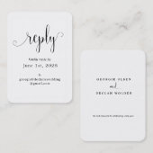 私たちは書道の結婚オンラインRSVPカードを行う 名刺 (正面/裏面)