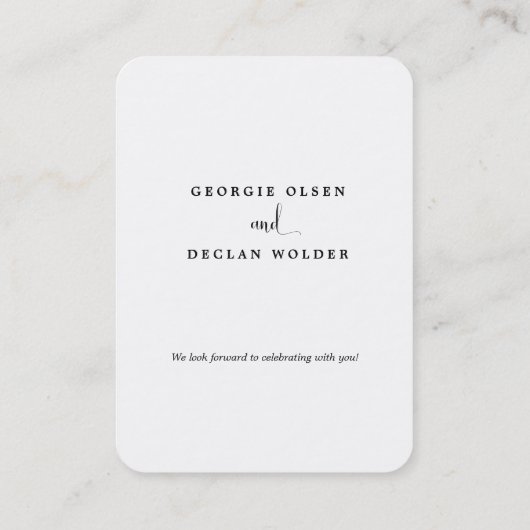 私たちは書道の結婚オンラインRSVPカードを行う 名刺 (裏面)